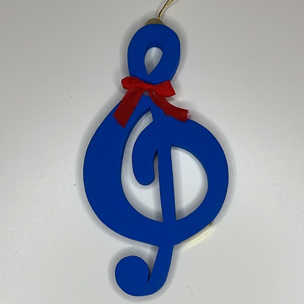 🎄Treble Clef Musical Note Blue Holiday Ornament 🎄